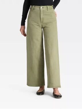 Women's High-Rise Sailor Wide Leg Ankle Jeans - Universal Thread™ Green 6